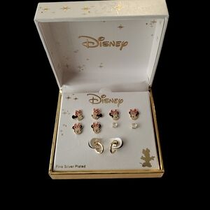 Disney Fine Silver Plated Earrings 5 Pairs Minnie Mouse